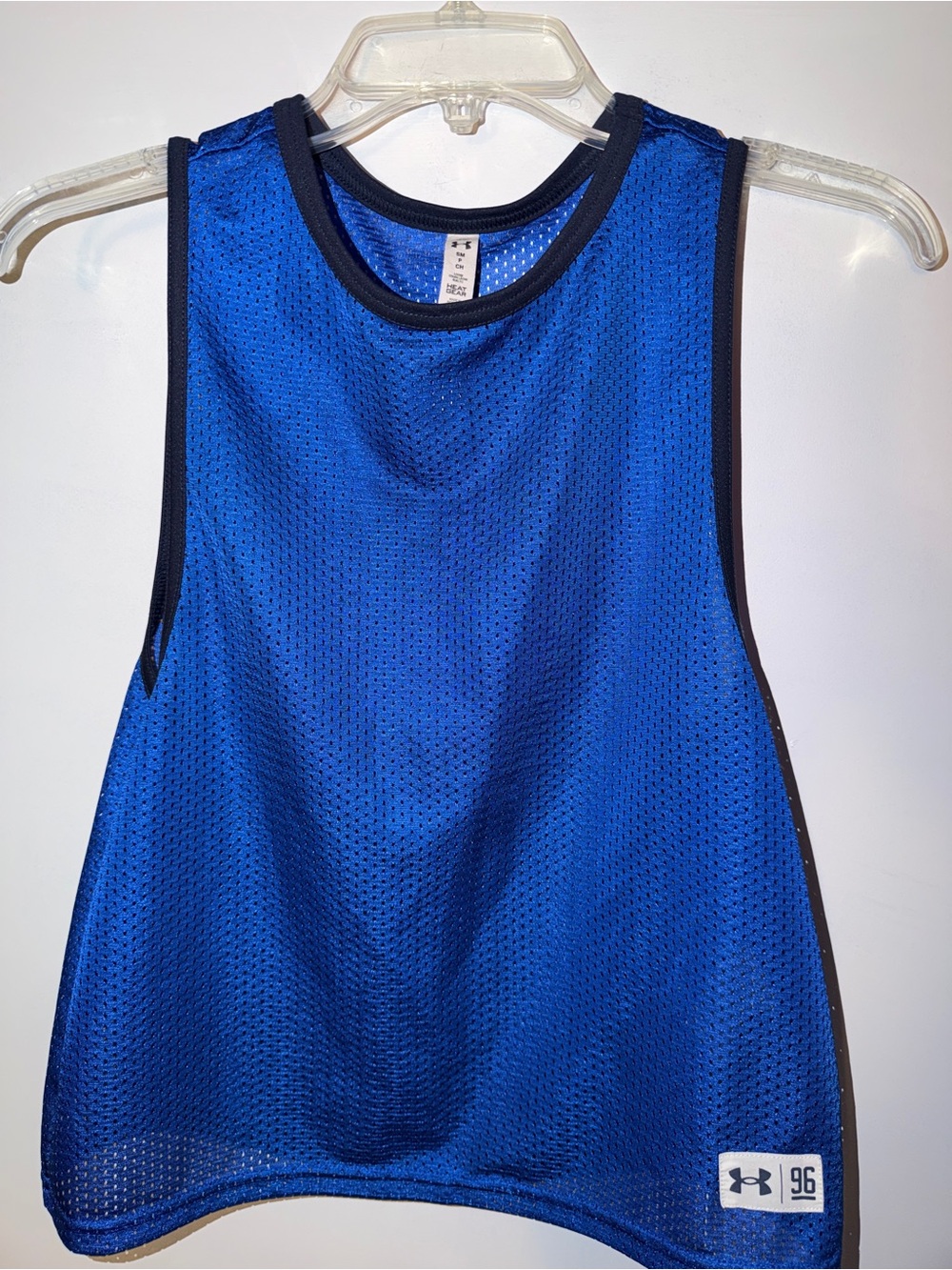 Under Armour Blue Mesh Athletic Tank with Black Trim